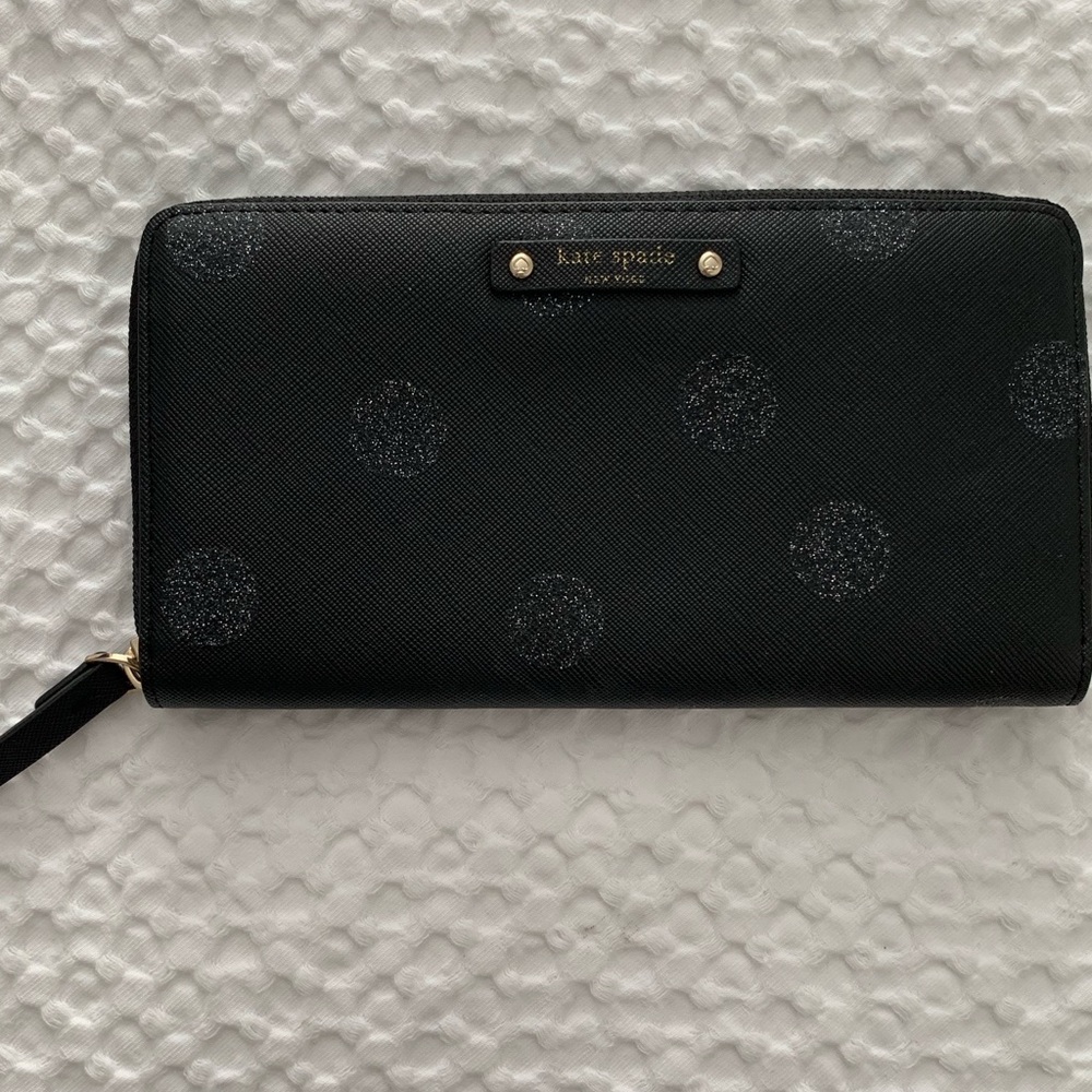 Kate Spade New York Black and Polka Dot Wallet
